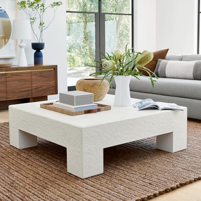 White plaster online coffee table