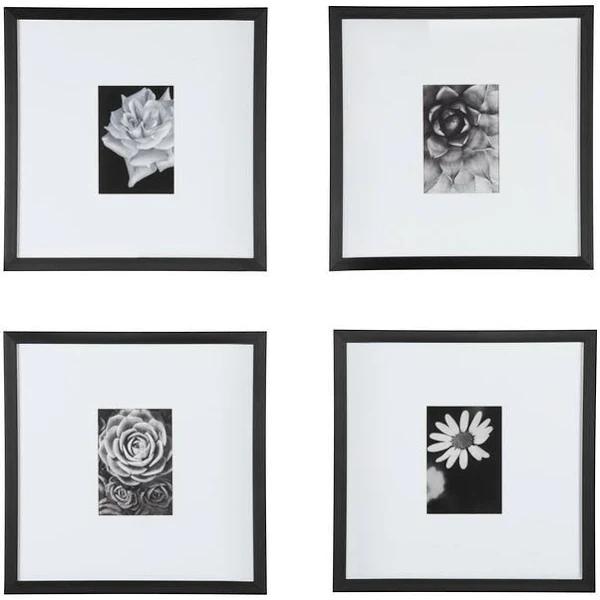 StyleWell Black Frame with White Matte Gallery Wall Picture Frames (Set of 4)