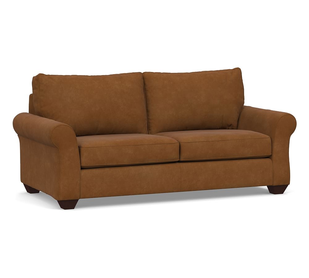 Pb Comfort Roll Arm Leather Sofa 835 Polyester Wrapped Cushions