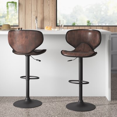 Asuka Swivel Adjustable Height Bar Stool - Wayfair | Havenly