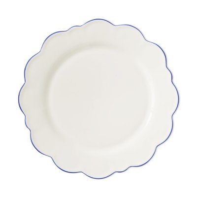 AERIN Scalloped Rim Dinner Plate Each Blue