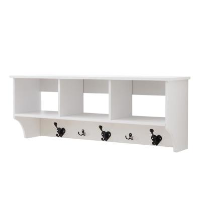 white coat rack with storage