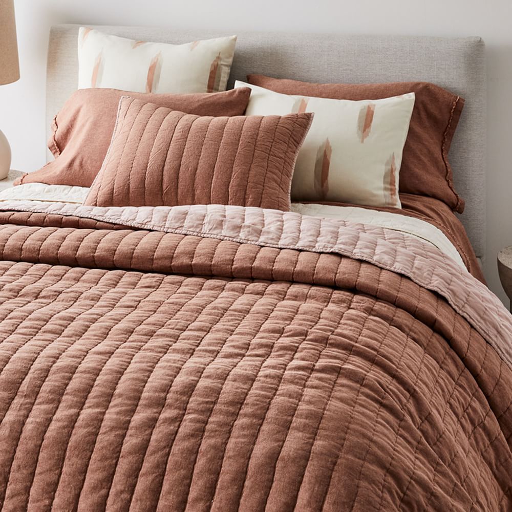 West Elm - Linen Cotton Pick Stitch Quilt Shams Collection