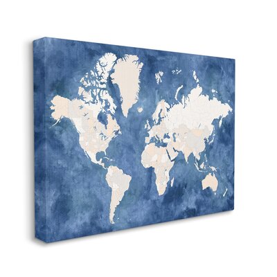 Country Border World Map Deep Blue Ocean - Wayfair | Havenly