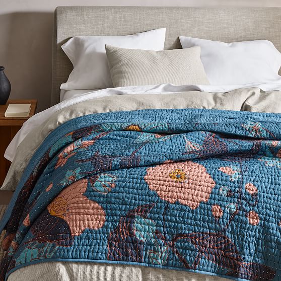 Poppy Floral Stitch Quilt & Shams