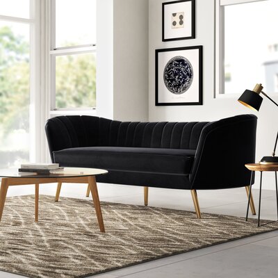 Lilo Velvet 88 Flared Arm Sofa Allmodern Havenly