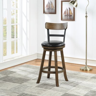 mackin wooden swivel bar stool