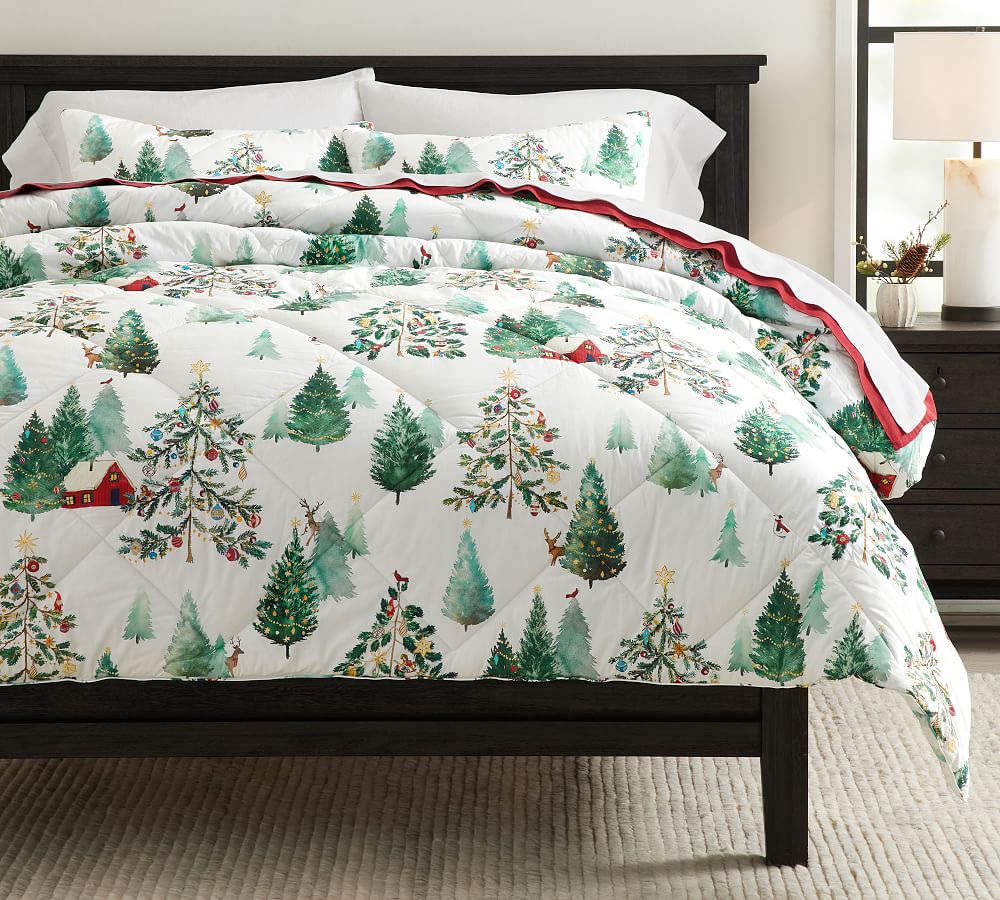 Christmas in the Country Cotton Comforter, Full/Queen - Pottery Barn ...