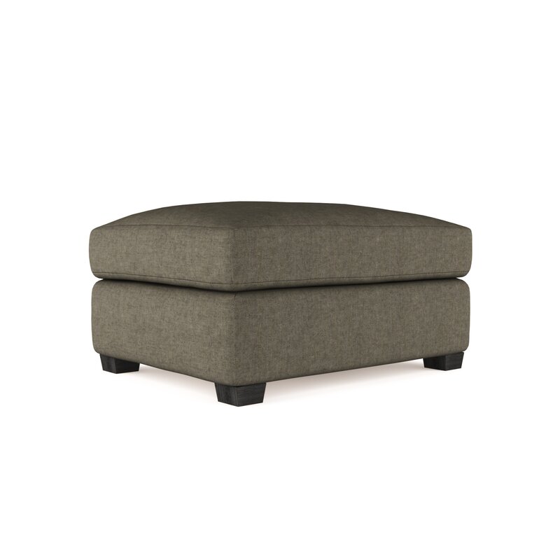 Tandem Arbor Auberge Vintage Leather Ottoman Upholstery Color: Gray ...