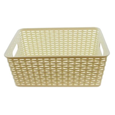 Rebrilliant Rattan Plastic Weave Basket, Storage Bins Organizer