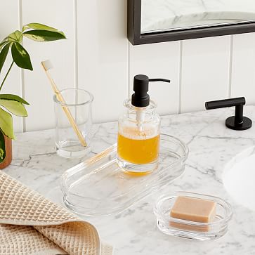 Apothecary Glass Bath Accessories