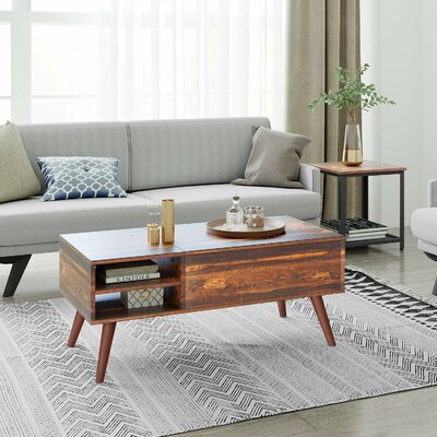 mayer solid wood coffee table with storage