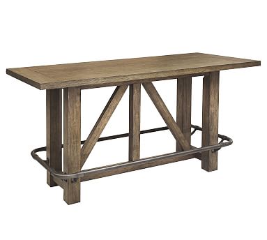 Tyann Oak Bar Height Dining Table Brown Pottery Barn Havenly