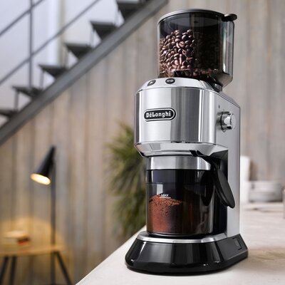 DeLonghi KG521 Dedica Stainless Steel Conical Burr Digital 12oz Grinder ...