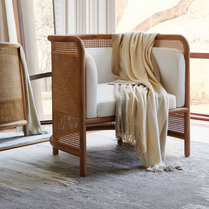 crate and barrel fields cane chair