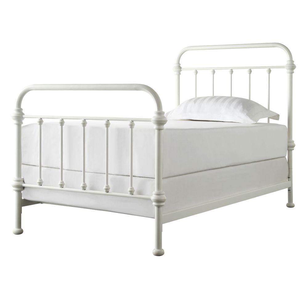 Calabria White Twin Bed Frame Home, Metal Twin Bed Frame Ikea