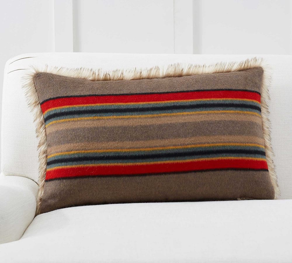 Pendleton Yakima Stripe Lumbar Pillow Cover, 16 x 26", Umber Multi