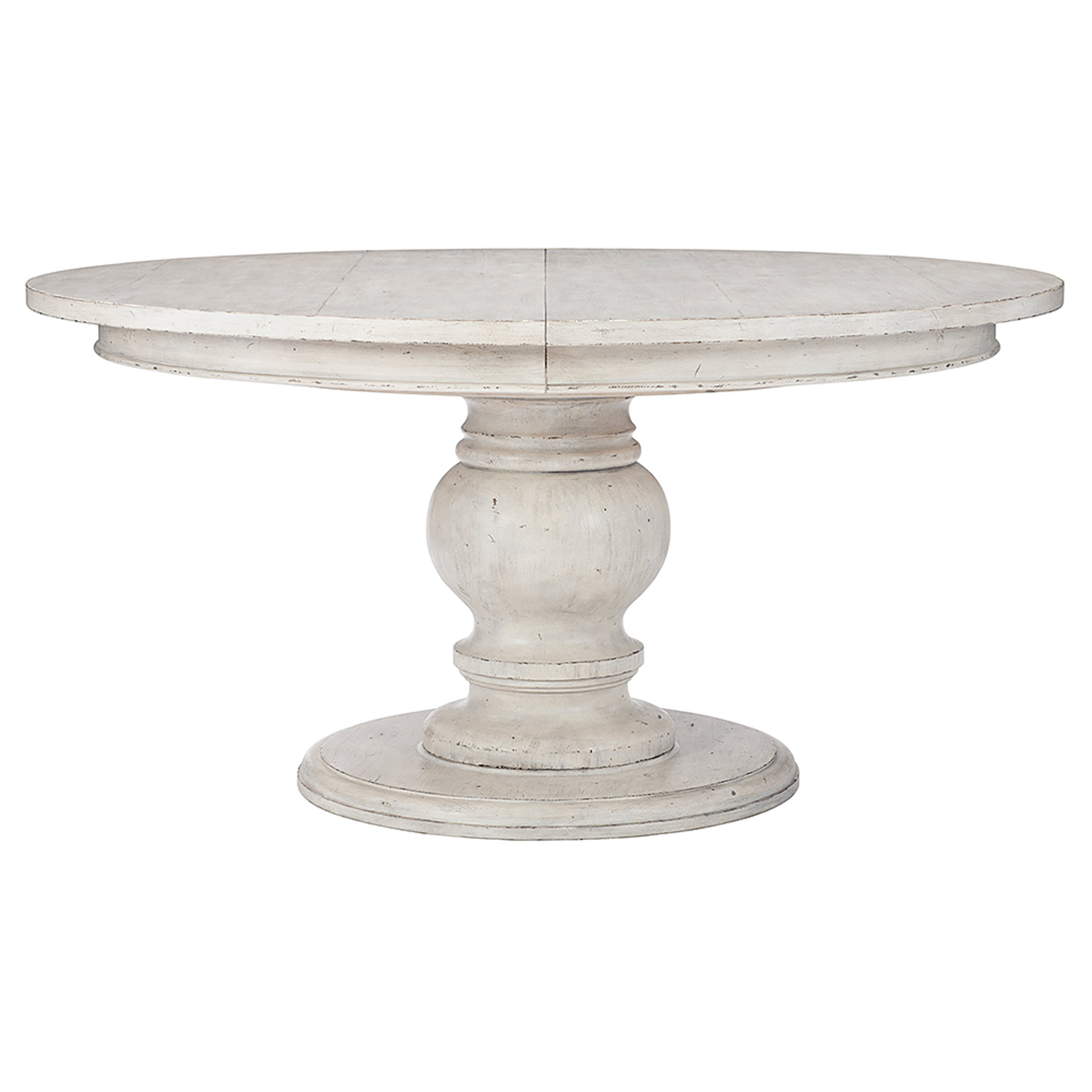 Maurene French Country White Wood Extendable Round Dining Table - Kathy 