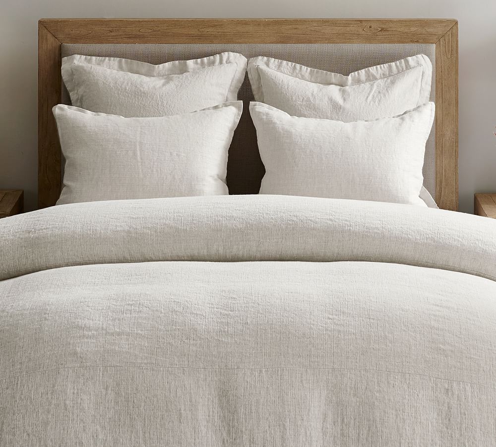 european ribbed linen duvet cover