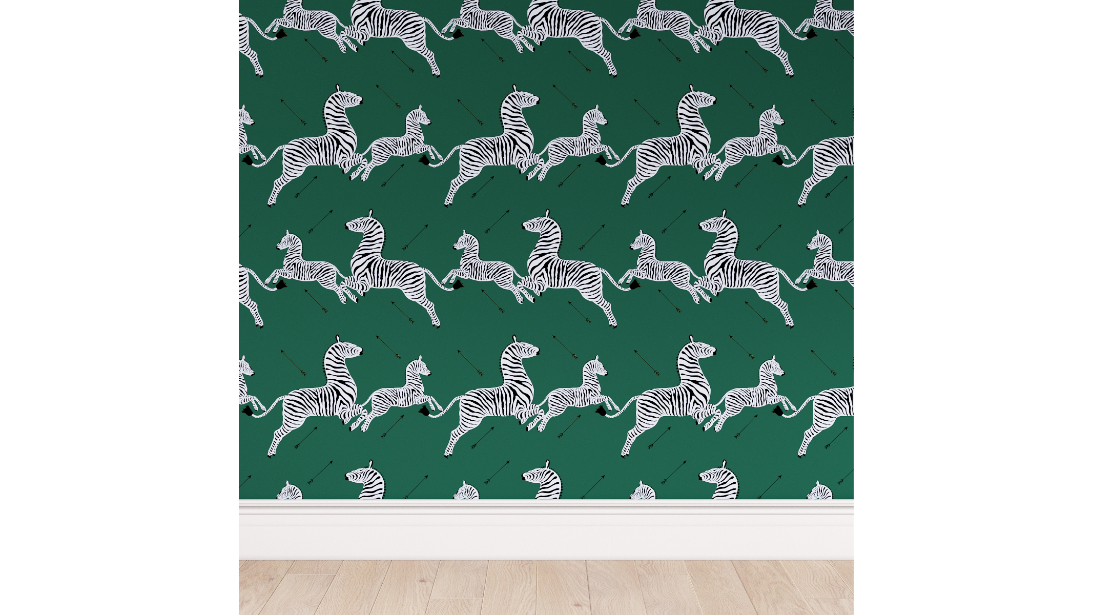 Scalamandre Peel and Stick Wallpaper, Emerald Zebra - The Inside | Havenly