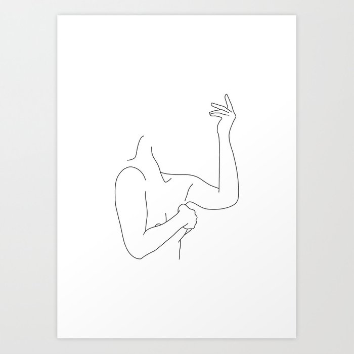 Nude Figure Line Drawing Mara Art Print By The Colour Study Small