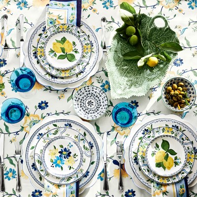 AERIN Scalloped Rim Dinner Plate Each Blue Williams Sonoma