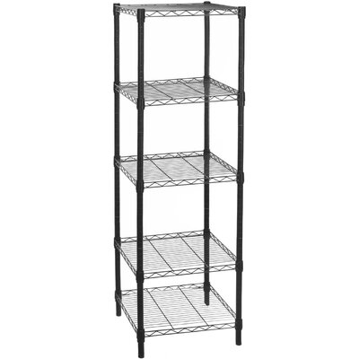 5 Shelves Adjustable Steel Wire Shelving Rack In Small Space Or Room ...