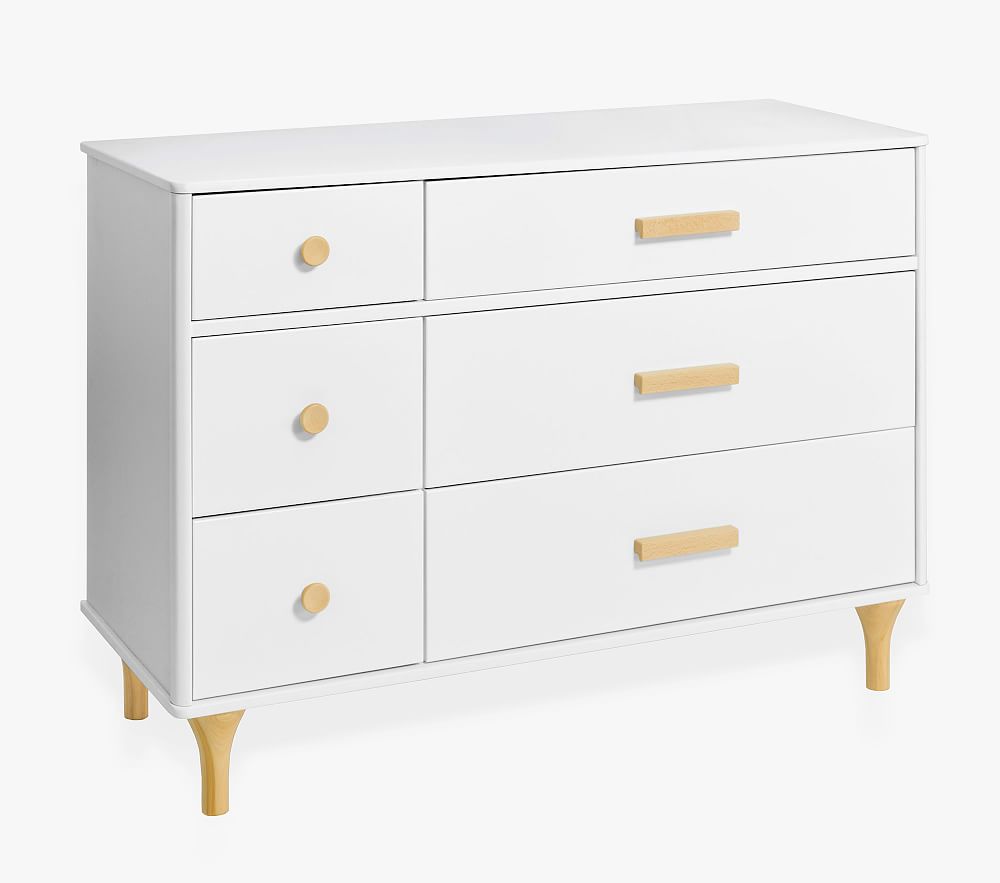 Babyletto Lolly 6 Drawer Dresser, White/Natural - Pottery Barn Kids ...