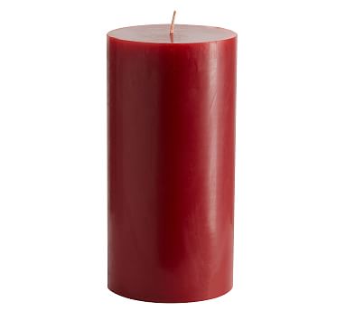 Unscented Pillar Candle, Red, 4x8