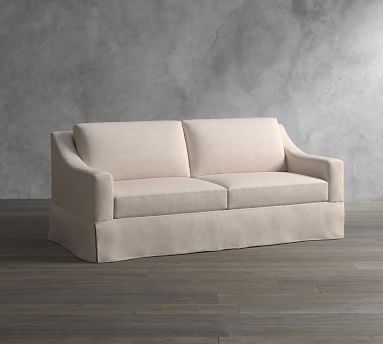 York slope arm best sale deep seat slipcovered sofa