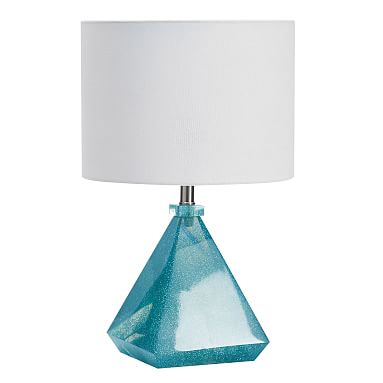 Resin Table Lamp, Pool Glitter, Pyramid
