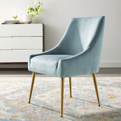 vella velvet upholstered side chair