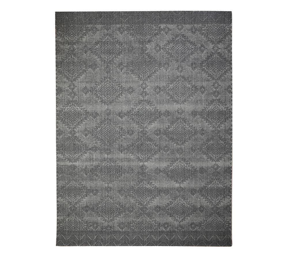 Lillia Performance Rug, 8' x 10', Charcoal Pottery Barn Havenly