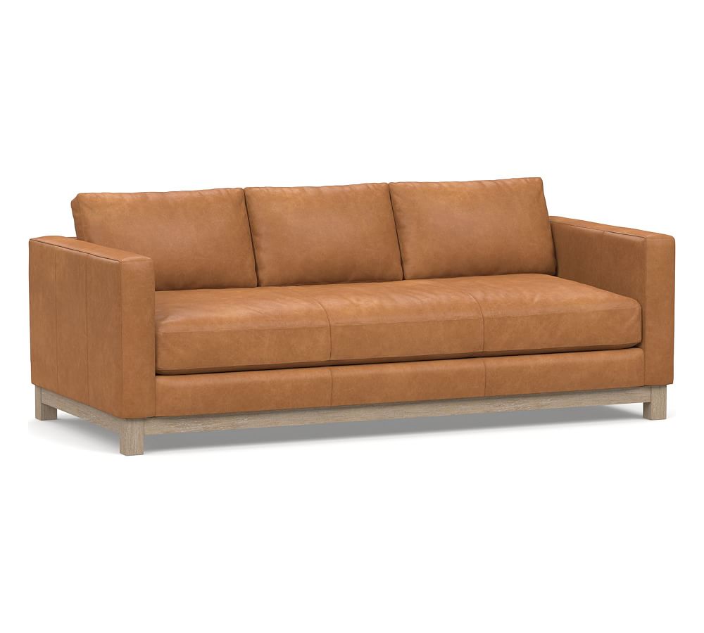Jake Leather Sofa 85 With Wood Legs
