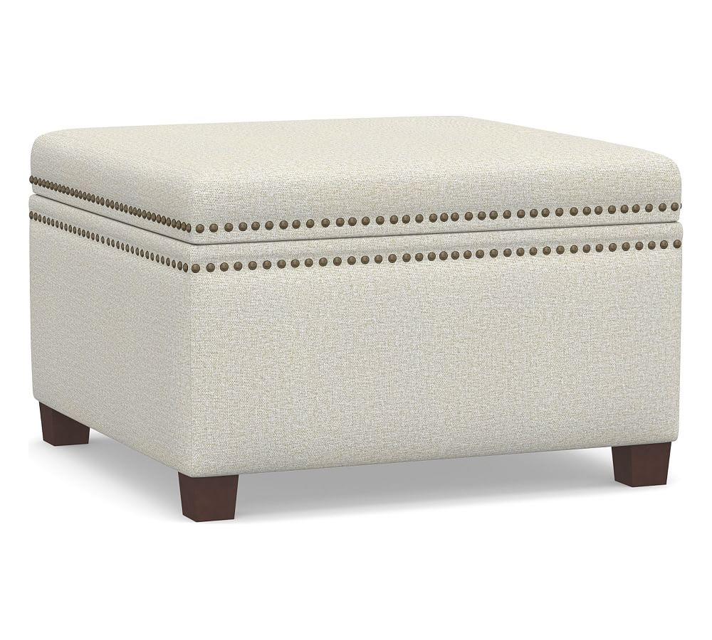 Tamsen Upholstered Square Storage Ottoman, Performance Heathered ...