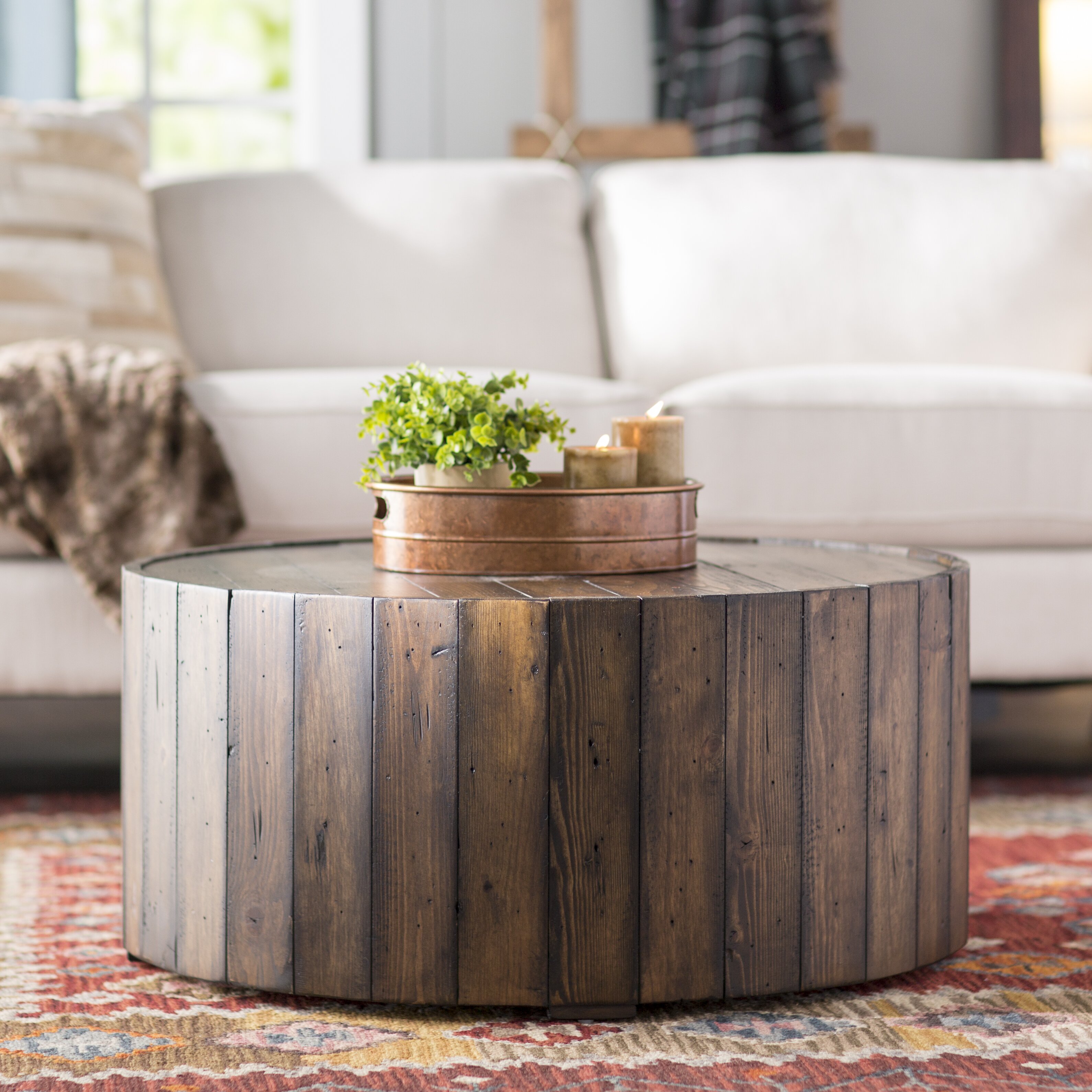 shellman drum coffee table