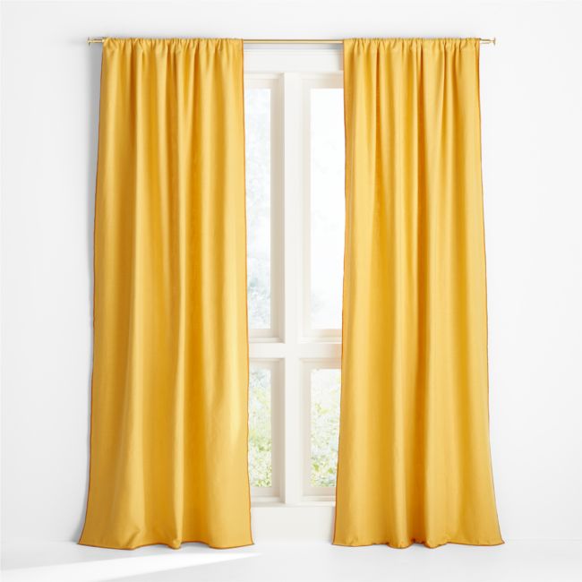 Ori Yellow Cotton Window Curtain Panel 44