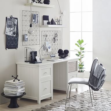 Beadboard Smart™ Storage Hutch Desk