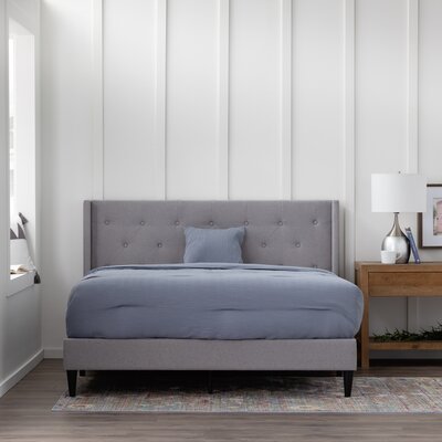 Petersen tufted upholstered low store profile platform bed