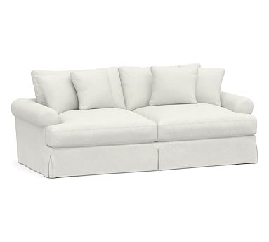 Sullivan Roll Arm Deep Seat Grand Sofa Slipcover, Basketweave Slub ...