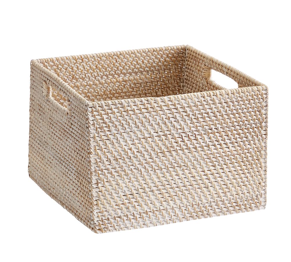 Tava Woven Utility Basket, Large, Whitewash - Pottery Barn | Havenly