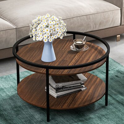 Round Coffee Table Modern Industrial Design With Sink Top For ...