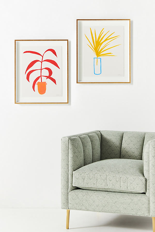 Yellow Palm In Blue Vase Wall Art By Susan Hable for Soicher Marin in ...