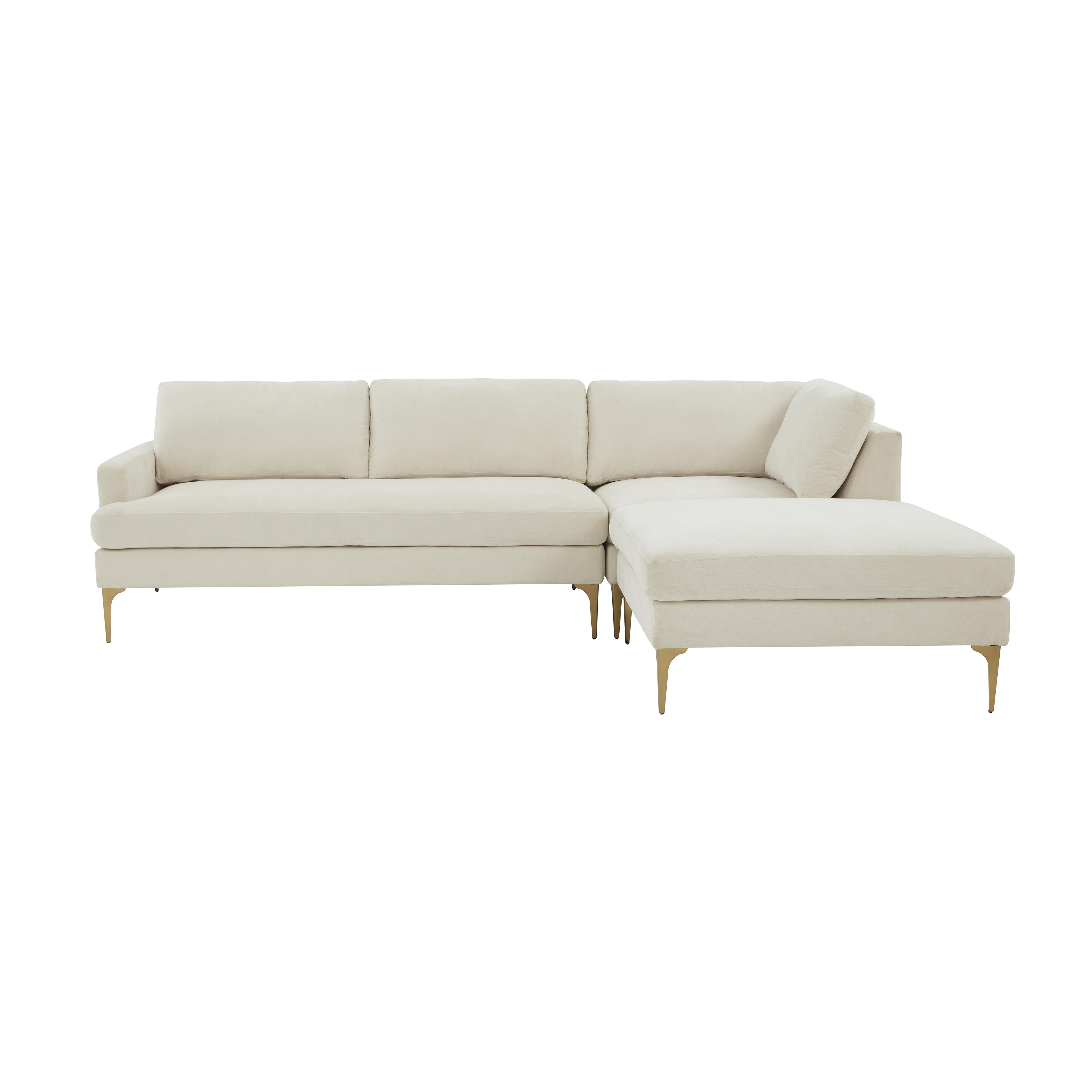 Kylee Cream Velvet Raf Chaise Sectional - Maren Home 