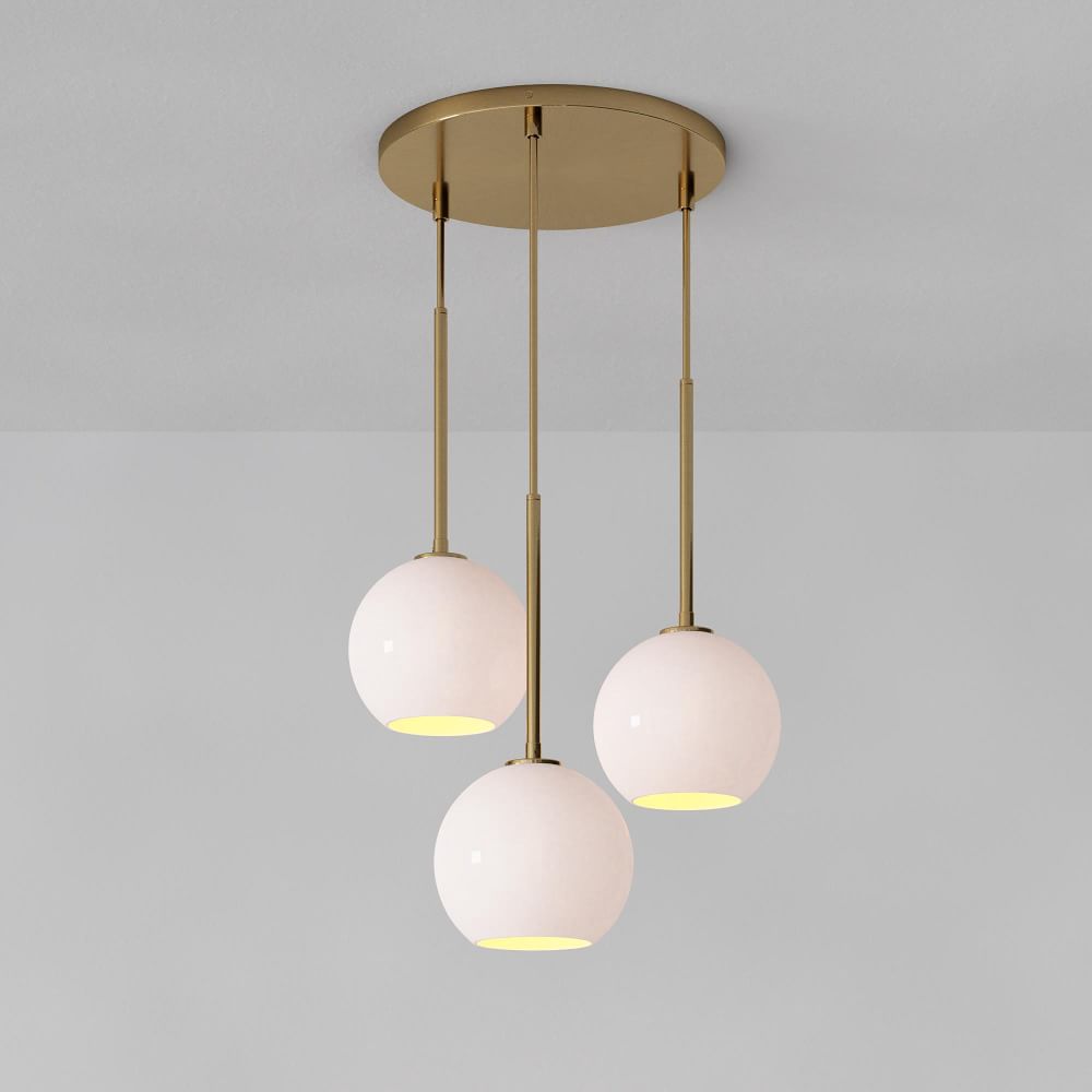 west elm sculptural glass globe 6 light chandelier