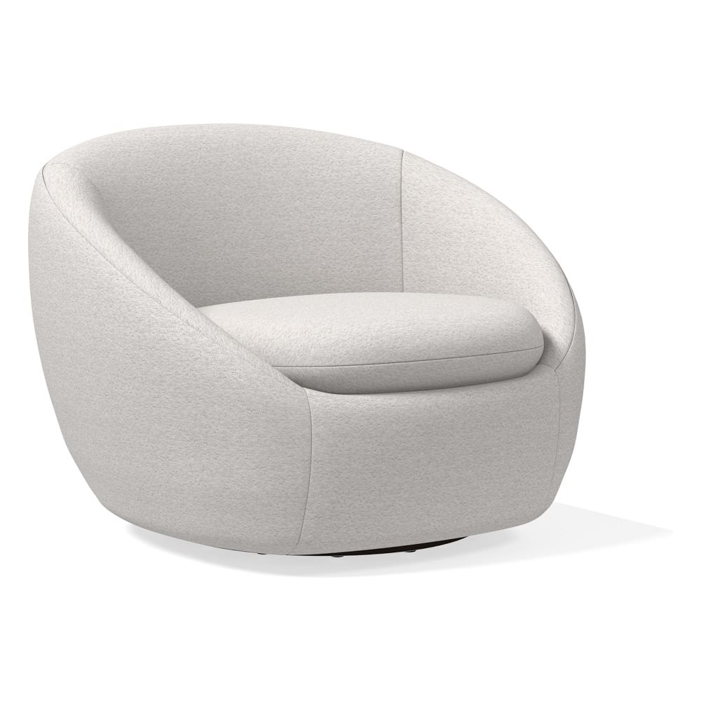 Cozy Swivel Chair, Poly, Chunky Boucle, White, Concealed Supports ...