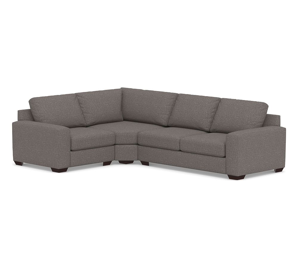 Big Sur Square Arm Upholstered Right Arm 3-Piece Wedge Sectional, Down ...