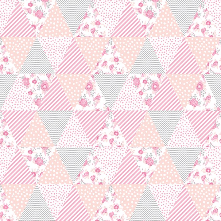 Quilt pattern triangles modern quilting gifts for girly floral lovers  modern pink home Shower Curtain by CharlotteWinter