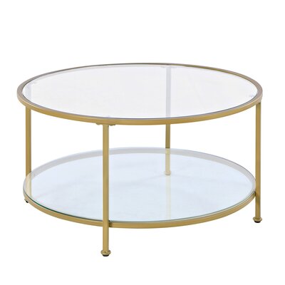 Mercer41 Co Gold Marcus Round Glass Coffee Table Wayfair