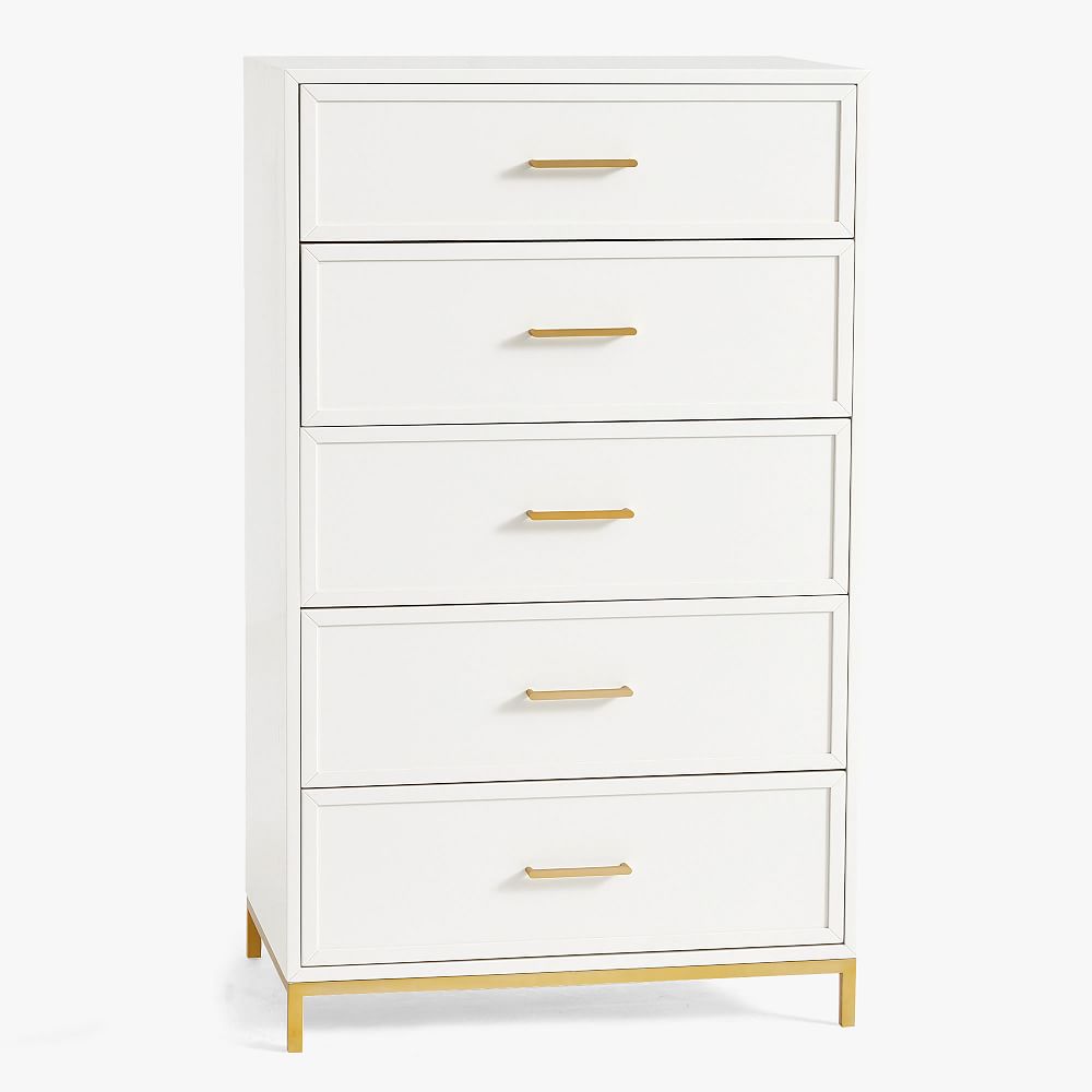 Blaire Tall Dresser Lacquered Simply, White Vertical Dresser